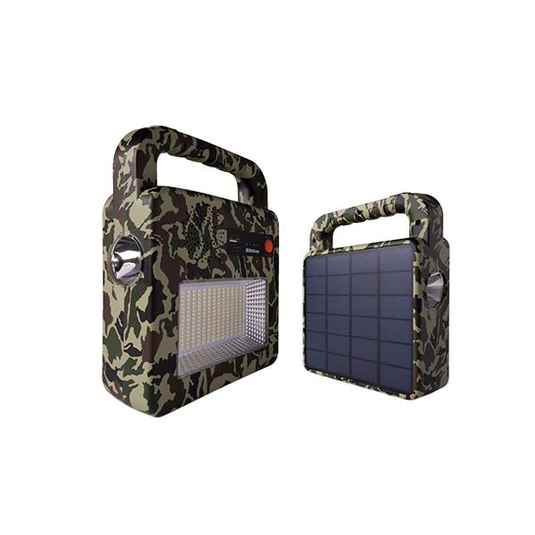 Altavoz Bluetooth solar con lámpara, 3.7V, 6AH, 3W, 400LM, IP44 - Ideal para exteriores y actividades al aire libre.