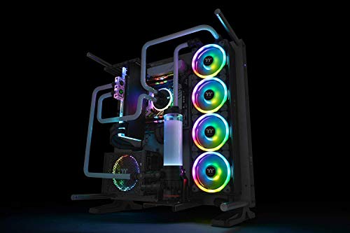 Thermaltake Riing Trio 12 LED RGB - Pack de 3 ventiladores para PC, color negro
