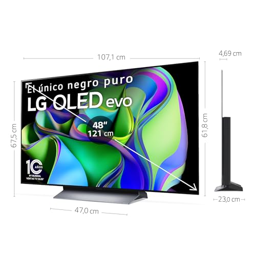 LG OLED48C34LA 48", 4K OLED EVO, Smart TV, webOS23, Procesador Máxima Potencia, Dolby Vision, Dolby Atmos, Gaming, Alexa/Google Assistant