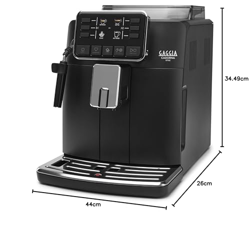 Gaggia Cadorna Style RI9600/01 - Cafetera automática para espresso y capuchino, café en grano o molido, 1900 W, 2 tazas, color negro, 100% fabricado en Italia