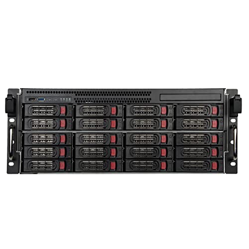 SilverStone Technology RM43-320-RS, Chasis Servidor de Almacenamiento con Montura en Rack y 20 bahías 4U HDD/SSD 2,5”/3,5” con Interfaz Mini-SAS HD SFF-8643 12 GB/s, SST-RM43-320-RS, Silver