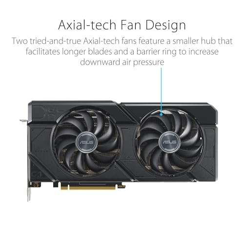 ASUS Dual Radeon RX 7800 XT OC Edition 16GB GDDR6 - Tarjeta gráfica (AMD RDNA 3, PCIe 4.0, 16GB de Memoria GDDR6, HDMI 2.1, DisplayPort 2.1)