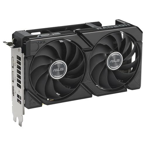 ASUS Dual Radeon RX 9060 XT 8 GB GDDR6, Tarjeta gráfica, PCIe 5.0, HDMI 2.1b, DisplayPort 2.1a, diseño de 2.5 Ranuras, diseño de Ventilador Axial-Tech, tecnología 0dB