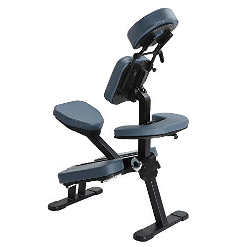Master Massage Gymlane Portable Adjustable Folding Massage Chair Silla de Masaje portátil, Aluminio, Azul Real, Universal
