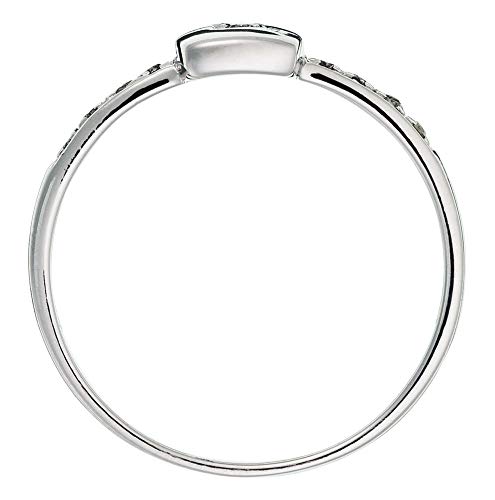 Orphelia Anillo para mujer de oro blanco 750 rodiado y diamante (0,1 ct) blanco, talla redonda - RD-33349, Diamond,