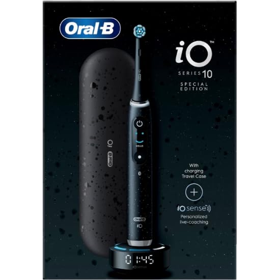 Oral-B iO 10 Edición Especial, Cepillo De Dientes Eléctrico Negro, 1 Cepillo, 1 Estuche De Viaje Cargador