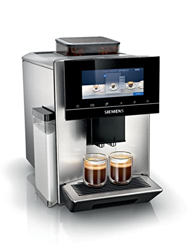 SIEMENS Máquina automática de café EQ900 TQ903D03, control por aplicación, pantalla táctil intuitiva, modo barista, AromaBoost, reducción de ruido, trituradora premium, limpieza automática de vapor,