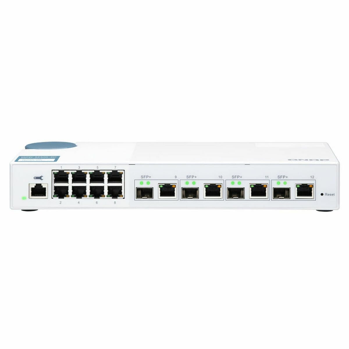QNAP QSW-M408-4C QSW-M408-4C, 8 Port 1Gbps, 4 Port 10G SFP+/ NBASE-T Combo, Web Management Switch