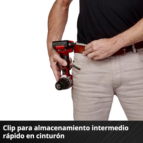 Taladro percutor con batería TE-CD 18/2 Li-i +64 PXC de Einhell (18 V, 44 Nm, engranaje de 2 veloc., incl. 2 baterías 2,0 Ah, cargador rápido, maletín y set de acces. de 64 piezas)