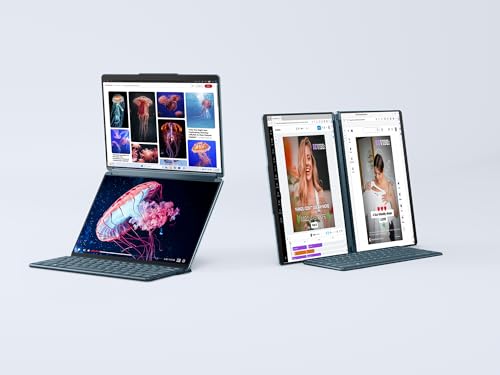Lenovo Yoga Book 9 Gen 9 – Ordenador Portátil AI PC Convertible Doble Pantalla Táctil 13.3" 2.8K OLED (Intel Core Ultra 7 155U, 16GB RAM, 1TB SSD, Wi-Fi 6E, Win 11) Teclado QWERTY Español, Tidal Teal
