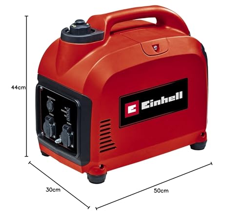 Einhell Generador eléctrico (gasolina) TC-IG 2000 (1.800 W potencia continua, tecnología inverter, motor de accionamiento de 4 tiempos con bajas emisiones, 2 enchufes de 230 V/50 Hz, 2 conexiones USB)
