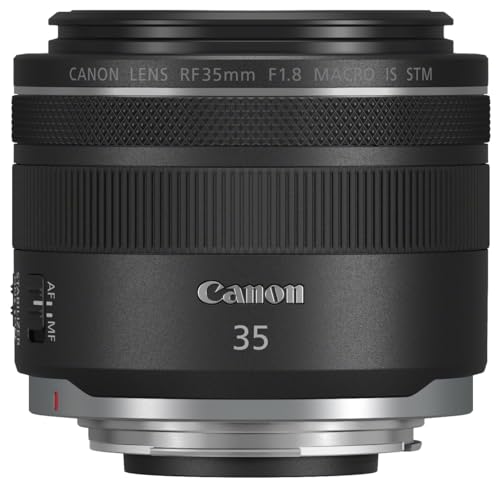 Canon Objetivo RF 35mm f/1,8 Macro IS STM - Lente Gran Angular, Foto Detalle y Vídeo Incluso con Muy Poca Luz, Ligero, Enfoque STM y estabilizador óptico 5 Pasos, Compatible con Sistema EOS R, Negro