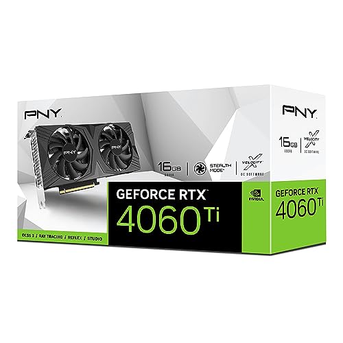 PNY GeForce RTX™ 4060 Ti 16GB Verto Dual Fan Edition Tarjeta gráfica DLSS 3