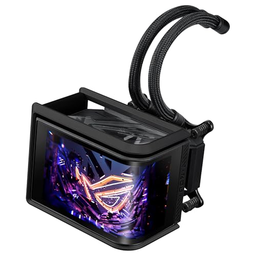 Asus ROG Ryuo IV SLC 360 ARGB - Sistema de refrigeración líquida todo en uno para CPU; tubos más cortos; pantalla AMOLED curva de 6,67 pulgadas que admite vídeo o información personalizada del sistema