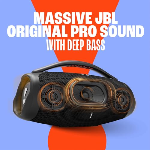 JBL Boombox 3 Wifi Altavoz Bluetooth inalámbrico, resistente al agua y al polvo IP67, con batería de hasta 24 horas de duración, en negro