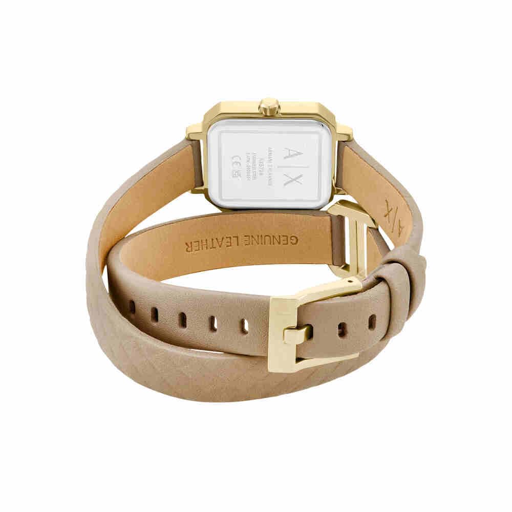 Armani Exchange Orologio da Donna, Quarzo Movimento a tre lancette e cassa da 27 mm con cinturino in Pelle