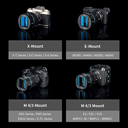 SIRUI Lente Anamórfica F1.8 de 50mm con Montura M4/3 para Montaje Micro APS-C, Lente de M43 para Olympus y Panasonic - SR-MEK7M