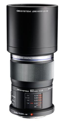 OM SYSTEM Objetivo M.Zuiko Digital ED 60 mm F2.8, Zoom estándar, Adecuado para Todas Las cámaras MFT (Modelos Olympus OM-D & Pen, Serie G de Panasonic), Negro