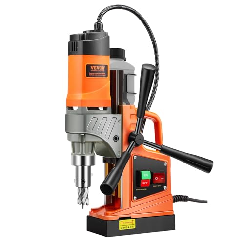 VEVOR Taladro Magnético 1450 W Taladro Prensa Portátil 12500N Velocidad continua de 850 rpm Diámetro del Orificio de Broca Central de 40 mm Profundidad de Perforación de 50 mm Taladro Electromagnético