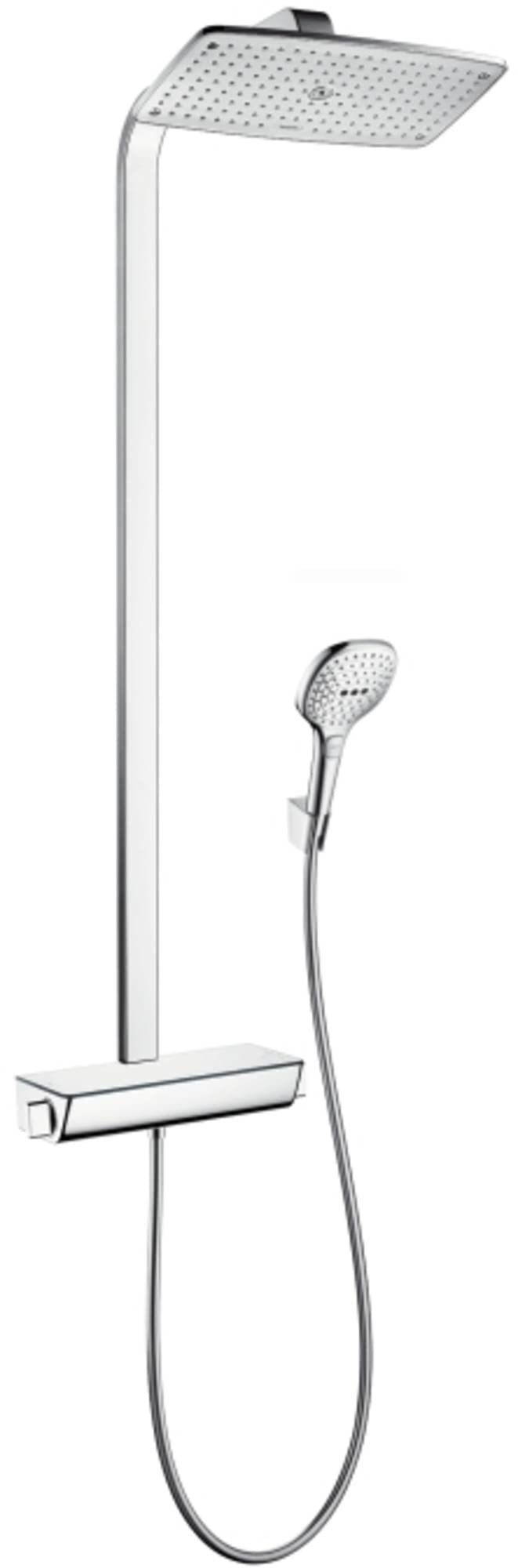 Hansgrohe 27286000 Raindance Select E 360 columna de ducha, 3 tipos de chorro, ahorro de agua, cromo