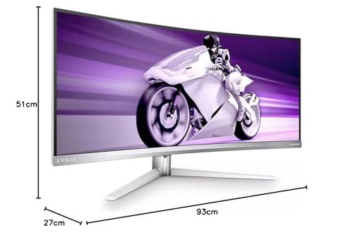 Philips Evnia 34M2C7600MV - Monitor Curvo para Juegos WQHD de 34", 165 Hz, HDR1400, FreeSync Premium Pro, Compatible con G-Sync (3440x1440, HDMI 2.1, DisplayPort, USB-C, Hub USB) Blanco