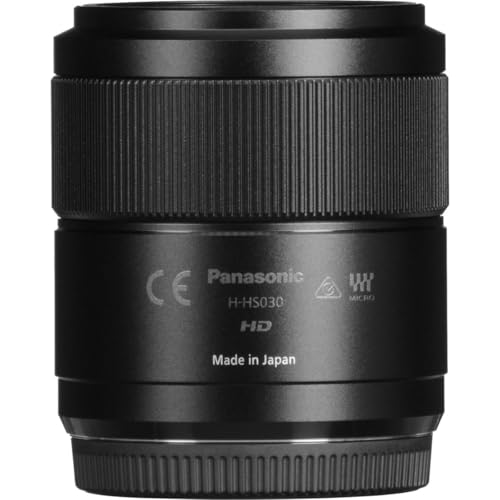 Panasonic LUMIX G Macro, 30 mm, F2.8 ASPH, MIRRORLESS Micro Cuatro TERCEROS, Mega Optical I.S, H-HS030 (USA Black)