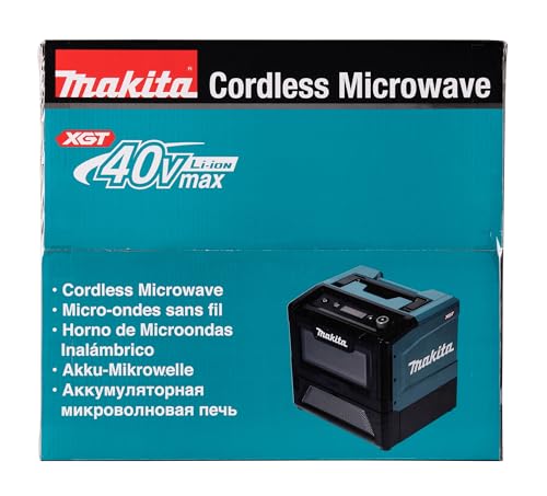 Makita MW001GZ - Microondas con batería, 40 V, máx. 350/500 W, 8 L (sin batería, sin cargador)