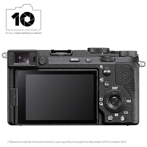 Sony Alpha 7CII Cámara sin Espejo Full-Frame, compacta, 33 MP, autoenfoque en Tiempo Rea, 10 fps, grabación vídeos 4K, Pantalla táctil de ángulo Variable