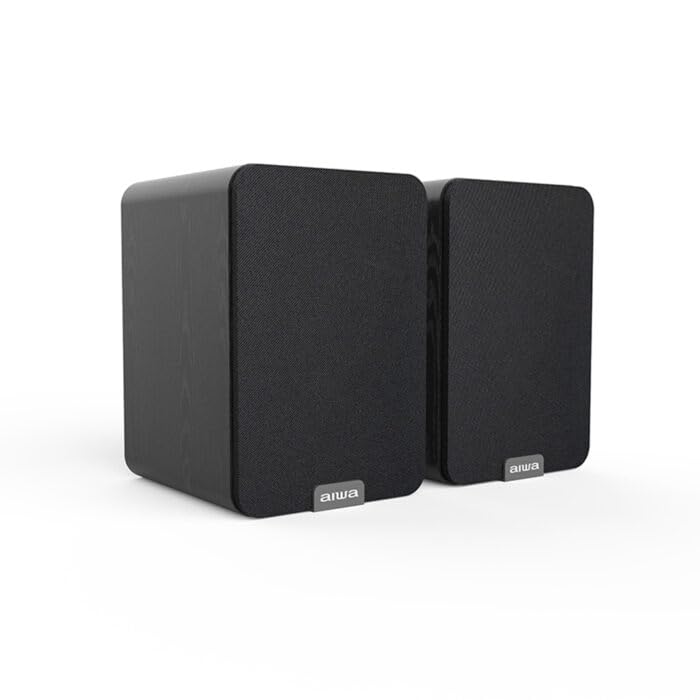 Aiwa Altavoces Activos ASP-A 200 (Potencia 2 X 25W RMS, HDMI-ARC, COAXIAL, RCA-Audio). Color Negro