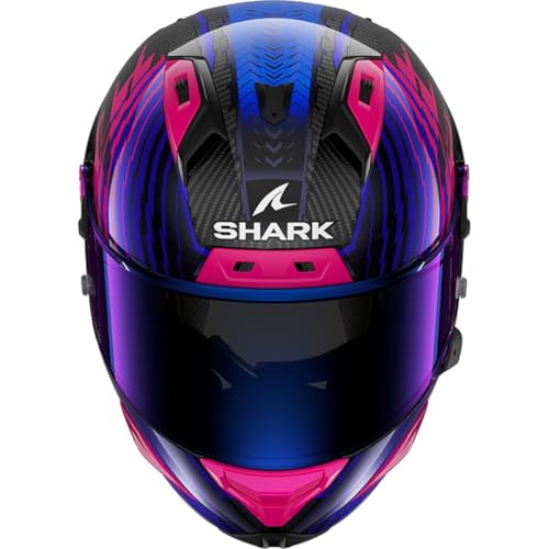SHARK, Casco Moto Integral AERON EDGY Carbon Blue Chrome DBU, M