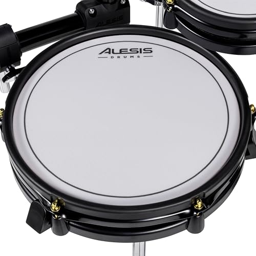 Alesis Crimson III - Set de Batería Eléctrica, Bluetooth, MIDI, Parches de Malla Doble Zona, Ride Triple Zona, Platillos con Choke, Lecciones de Drumeo y BFD, Admite Doble Bombo, Rojo