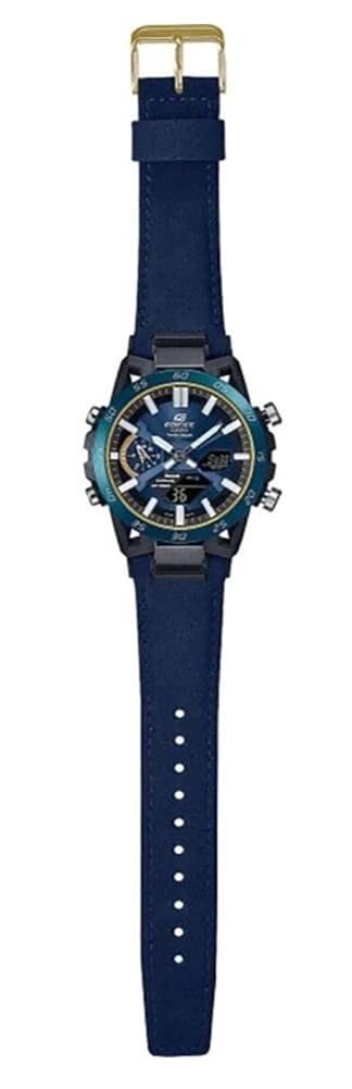 Casio Edifice Suspension Limited Edition 50th Anniversary Men's Watch Black and Blue Background ECB-2000SS-2AER