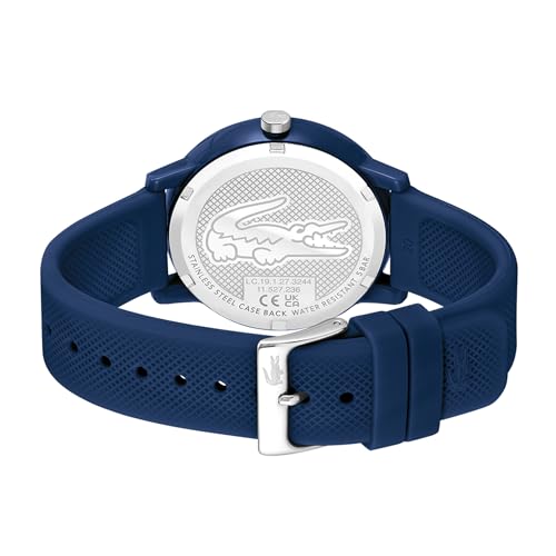 Lacoste Reloj Analógico de Cuarzo para Hombre o Mujer, con una elegante correa de silicona con textura petit piqué