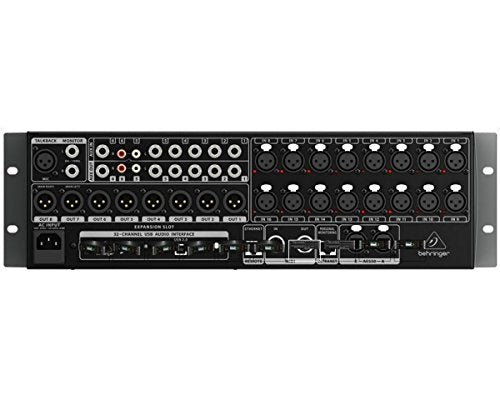 Behringer X32 RACK Mezclador digital en rack de 40 entradas y 25 buses con 16 preamplificadores Midas programables, interfaz de audio USB y control remoto para iPad/iPhone*