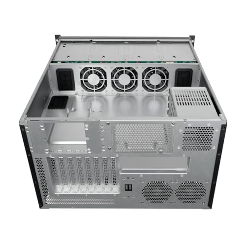SilverStone Technology RM61-312, Chasis con Montura en Rack de 12 bahías 6U Equipado con compatibilidad de FA Dual, Triple Soporte para disipador de 360mm, SST-RM61-312