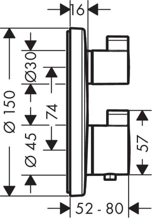 Hansgrohe 15758670 Termostato Empotrado, Negro Mate, 2 funciones
