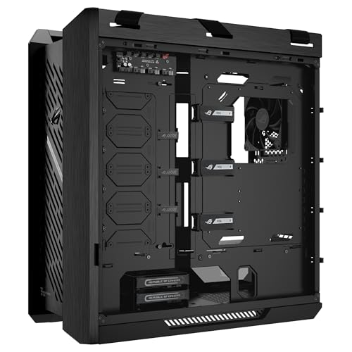 ASUS ROG Strix Helios II GX601S - Chassis EATX Gaming de Aluminio, diseño de Rejilla de Diamantes, 4 Ventiladores, gestión vertátil de Cables, Controlador ARGB, USB-C, Correas de Transporte - Negro