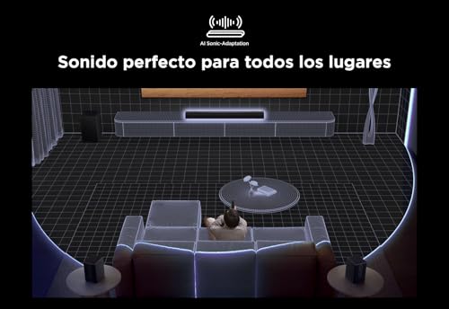 TCL Barra de Sonido Q85H 7.1.4ch tecnología RayDanz Dolby Atmos & DTS:X con subwoofer inalámbrico y Altavoces Traseros compatibles con HDMI 2.1 y BT 5.3