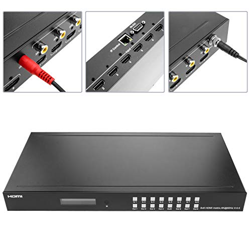 BeMatik - Compartidor Matrix 8x8 Conmutador matricial de vídeo HDMI 2.0 4K@60hz HDR (HB012)