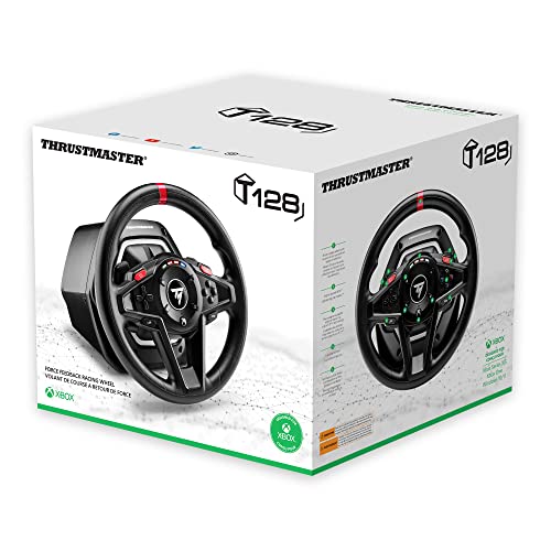 Thrustmaster T128, Volante de Carreras Force Feedback con Pedales Magnéticos, Xbox Series X|S, Xbox One, PC