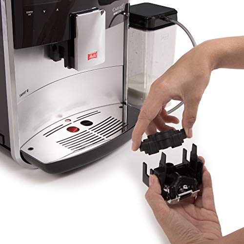 Melitta Barista T Smart F831-101, Cafetera Superautomática con Molinillo Silencioso, App Connect, Pantalla Táctil, 18 Recetas, 15 Bares, 1450 W, 1.8 litros, Acero inoxidable, Plata/Negro