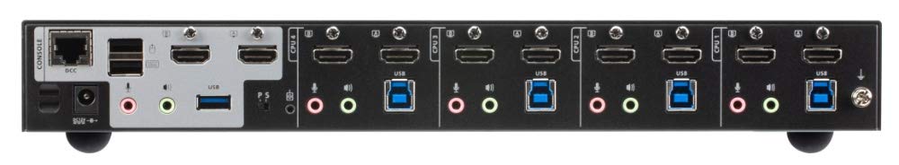 ATEN CS1844 Conmutador KVM de 4 puertos True 4K HDMI Dual View con audio y USB 3.0Hub