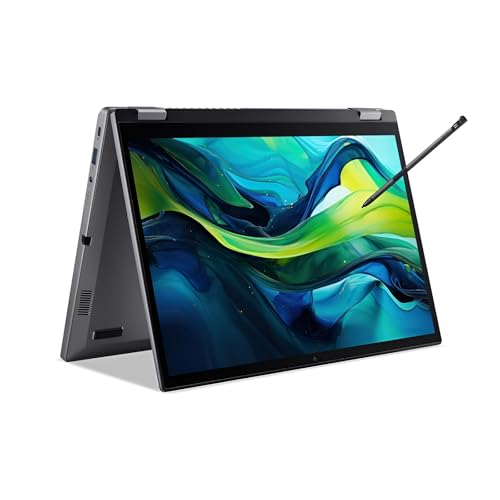 Acer Aspire Spin 14 ASP14-52MTN-58CR, Ordenador Portátil Convertible 14" WUXGA LCD Táctil (Intel Core Ultra 5 115U, 16 GB RAM, 512 GB SSD, Intel Graphics, Windows 11 Home), Gris, QWERTY Español
