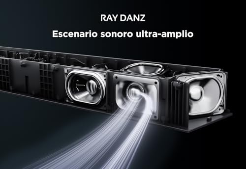 TCL Barra de Sonido Q85H 7.1.4ch tecnología RayDanz Dolby Atmos & DTS:X con subwoofer inalámbrico y Altavoces Traseros compatibles con HDMI 2.1 y BT 5.3