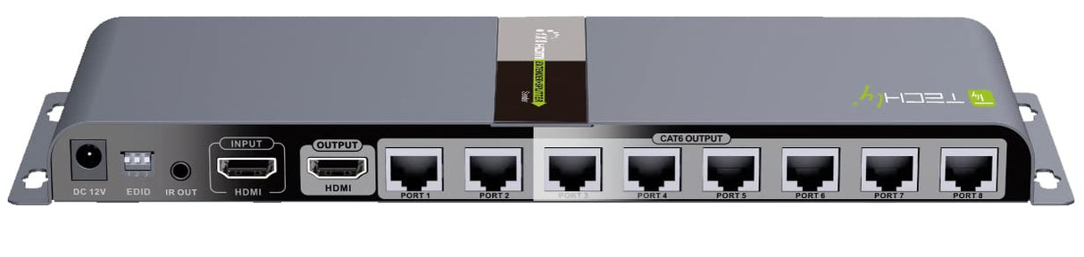 Techly Extender Splitter HDMI 1 x 8 con IR sobre cable CAT. 6 hasta a 50 m