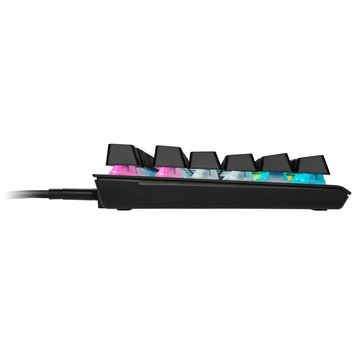 Corsair K60 Pro TKL RGB Teclado óptico mecánico Tenkeyless para Juegos - Interruptor OPX, Carcasa de Aluminio Cepillado, Cable USB Tipo C Desmontable, diseño DE, QWERTZ - Negro