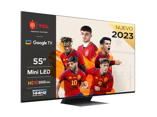 TCL 55C841, 55" Mini LED TV, QLED 144Hz Panel, 4K Ultra HD, Google TV (Dolby Vision & Atmos, Onkyo 2.1 Audio, Hands-Free Voice Control)