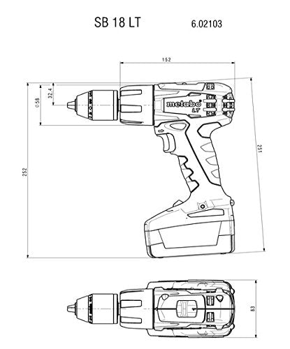 Metabo SB 18 LT Compact 18 V / 2,0 - taladro percutor a batería 18v 2.0 ah