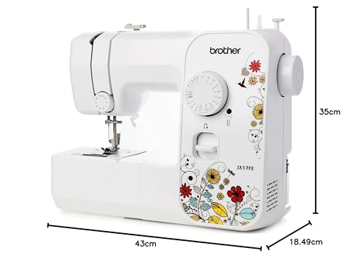 Brother JX17FE (Fantasy Edition) - Máquina de Coser, 17 Puntadas de Costura, Eléctrica, Portátil, Fácil de Usar y Práctica