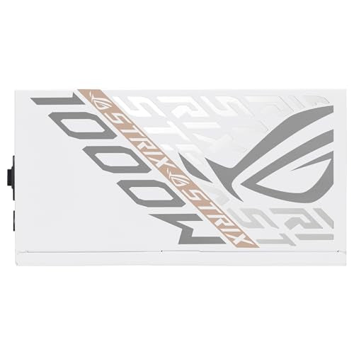 ASUS ROG Strix 1000W Platinum White Edition, Fuente de alimentación ATX Modular, 80 Plus Platinum, ATX 3.1, PCIE 5.1, Conector 12V-2x6, MOSFET GAN, estabilizador de Voltaje 'GPU-First'